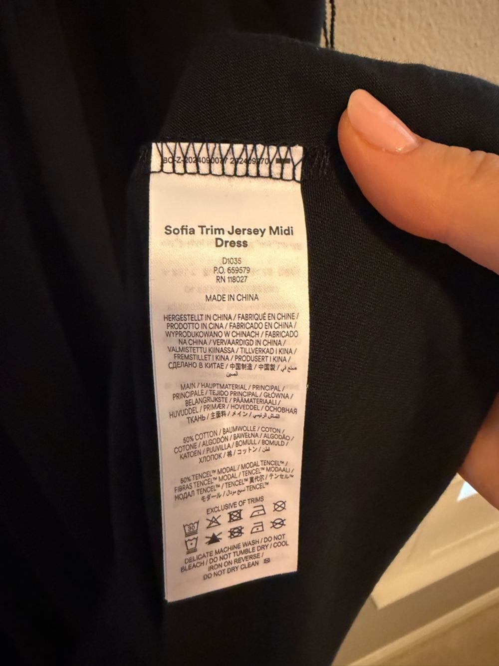 Boden Sofia Trim Jersey Midi Dress Black 16-18R - Picture 12 of 13